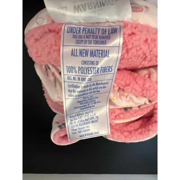 Le Bebe Favorite Pink 30” X 40” Unicorn Blank Neck Pillow Set New With Tags - Picture 10 of 12